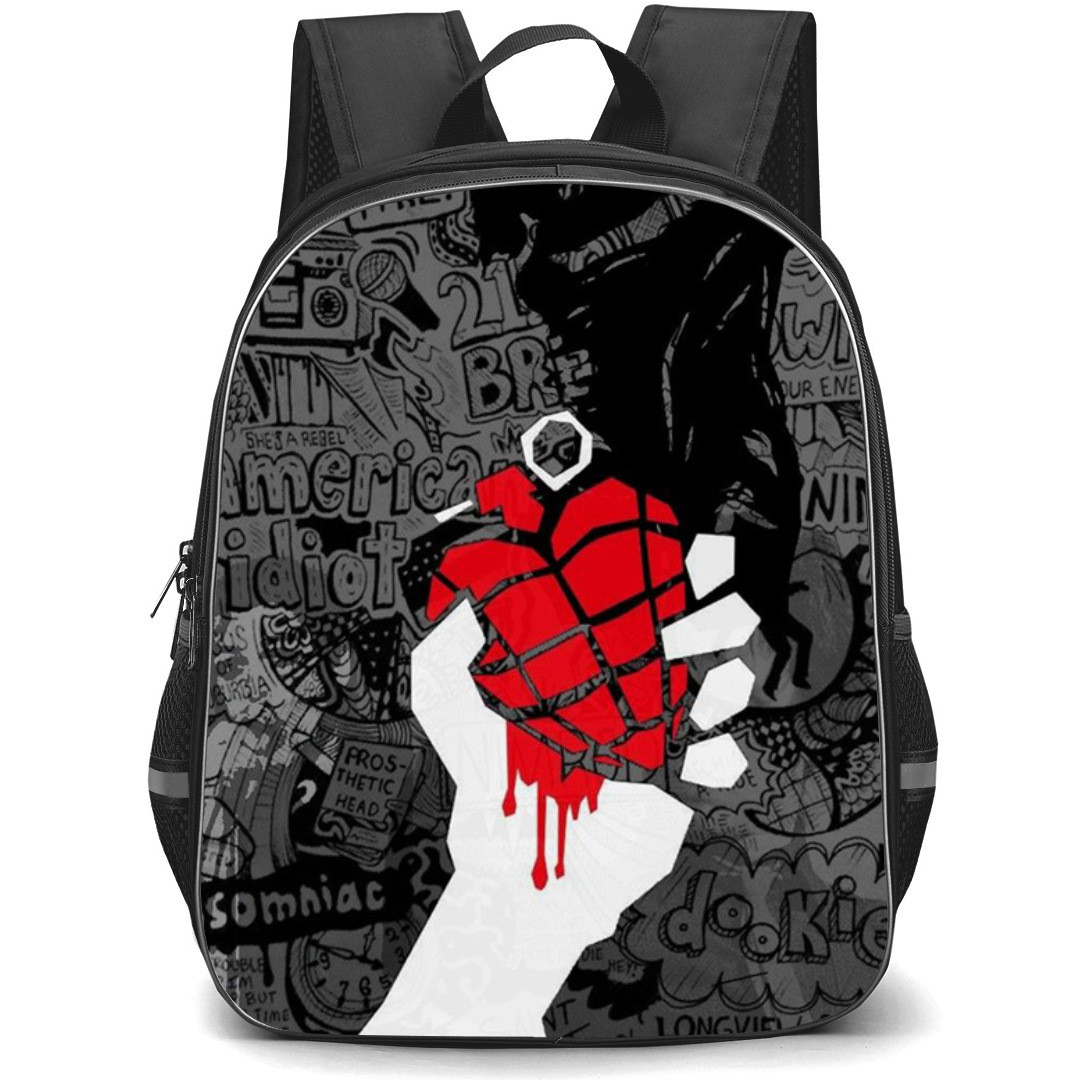 Green Day Backpack StudentPack - Green Day 99 Revolutions Tour Retro Poster