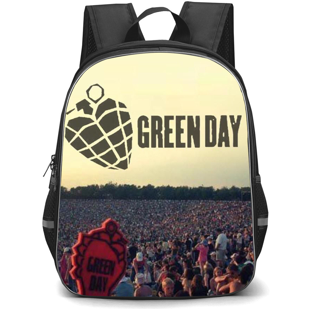 Green Day Backpack StudentPack - Green Day Grayscale Retro Collage Poster