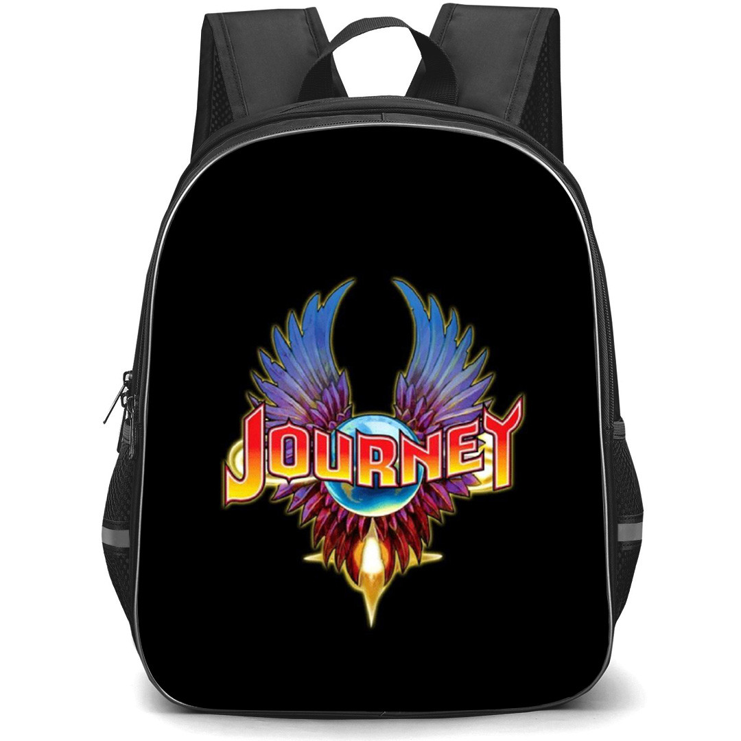 Journey Backpack School Bag StudentPack - Band Retro Logo In Black Background