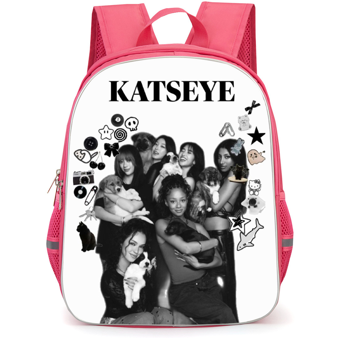 Katseye Backpack School Bag StudentPack - Carrying Dogs Grayscale Poster