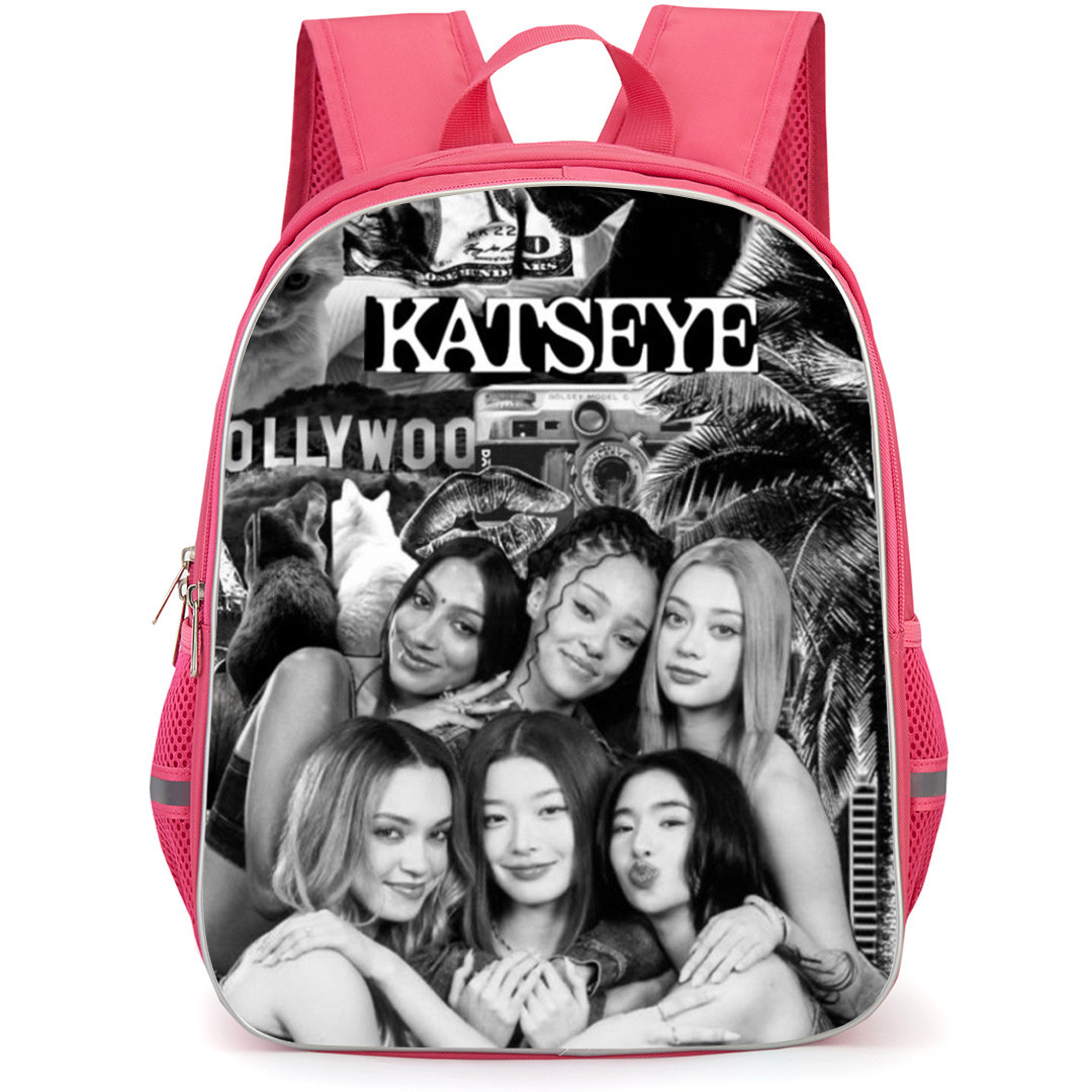 Katseye Backpack School Bag StudentPack - Group Picture Grayscale Collage Poster