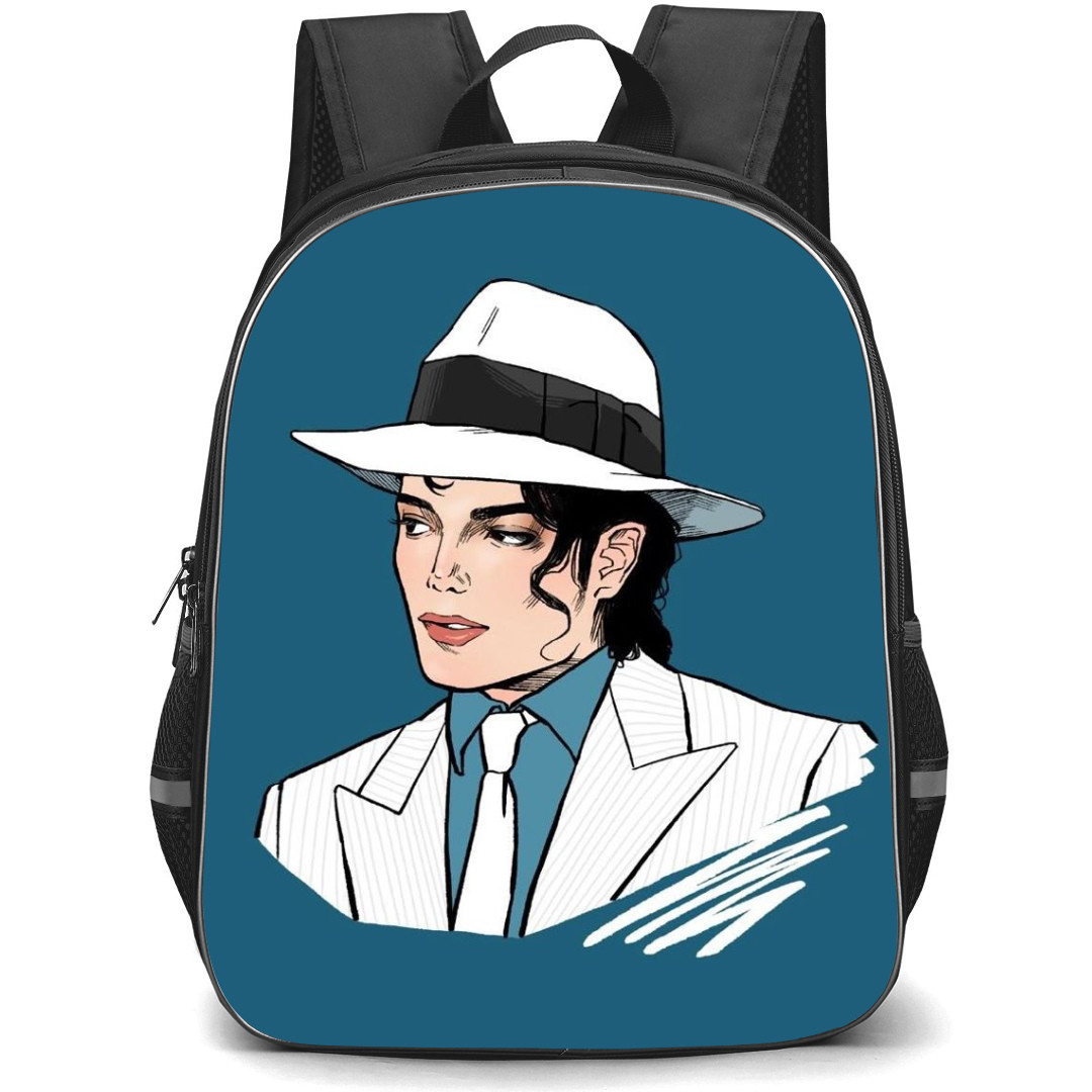 Michael Jackson Backpack StudentPack - Michael Jackson Side Pose White And Blue Background
