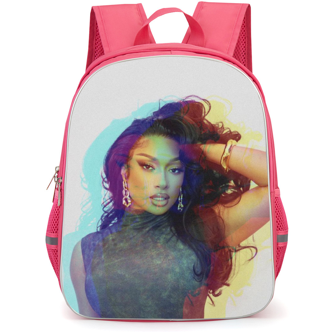 Megan Thee Stallion Backpack School Bag StudentPack - Glitch Fierce Portrait