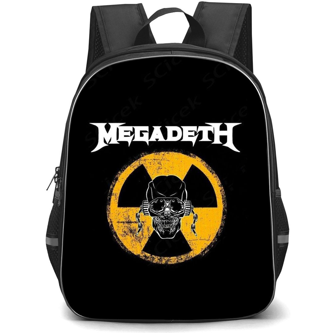 Megadeth Backpack School Bag StudentPack - Megadeth Logo With Skulland Radiation Symbol Poster