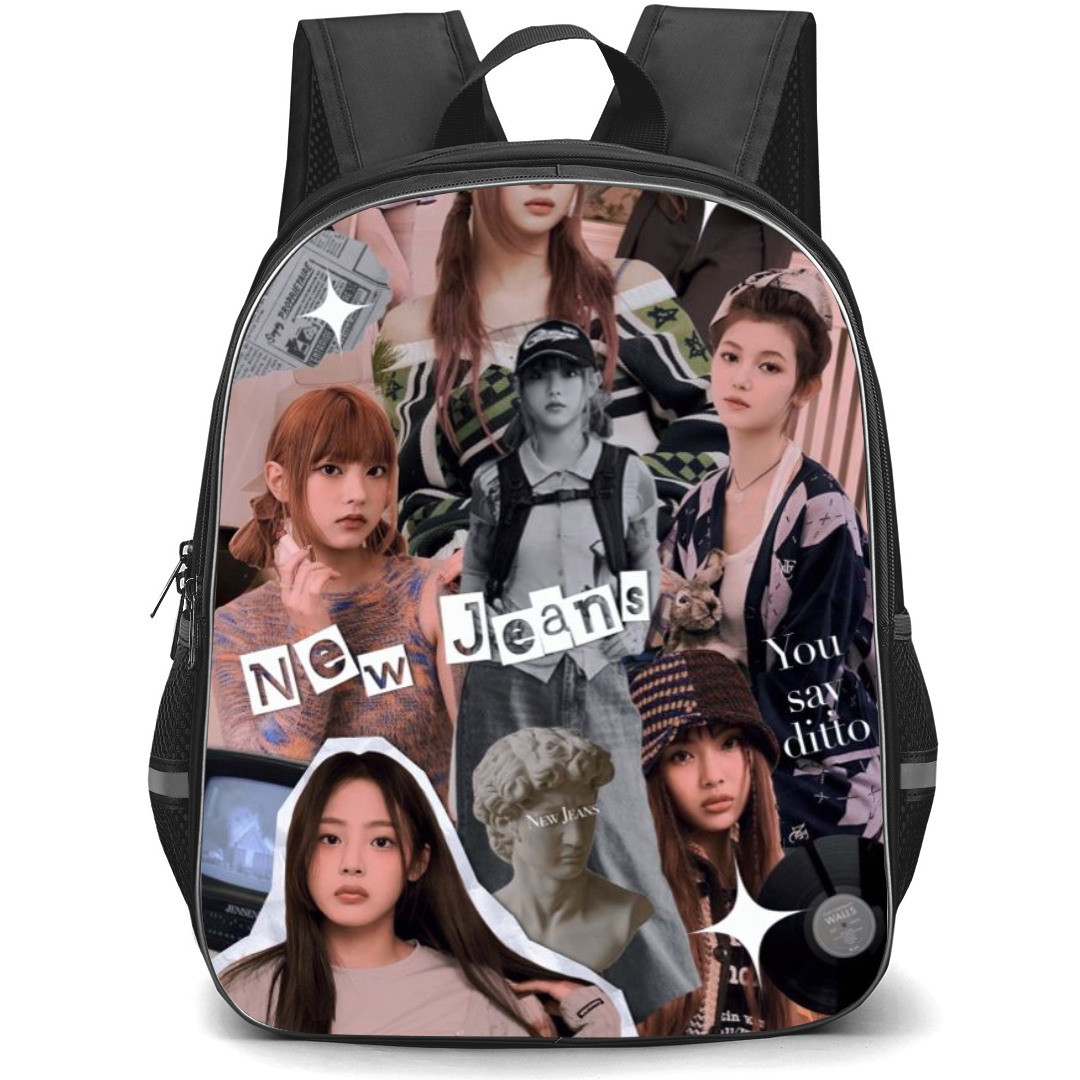 New Jeans Backpack StudentPack - New Jeans Members Collage You Say Ditto