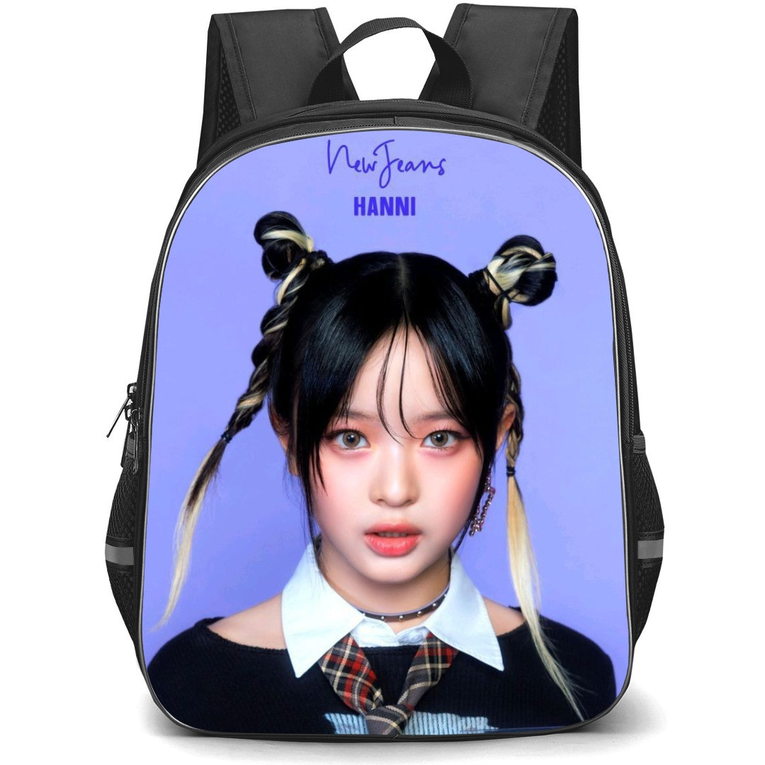 New Jeans Hanni Backpack StudentPack - Hanni Portrait Purple Background