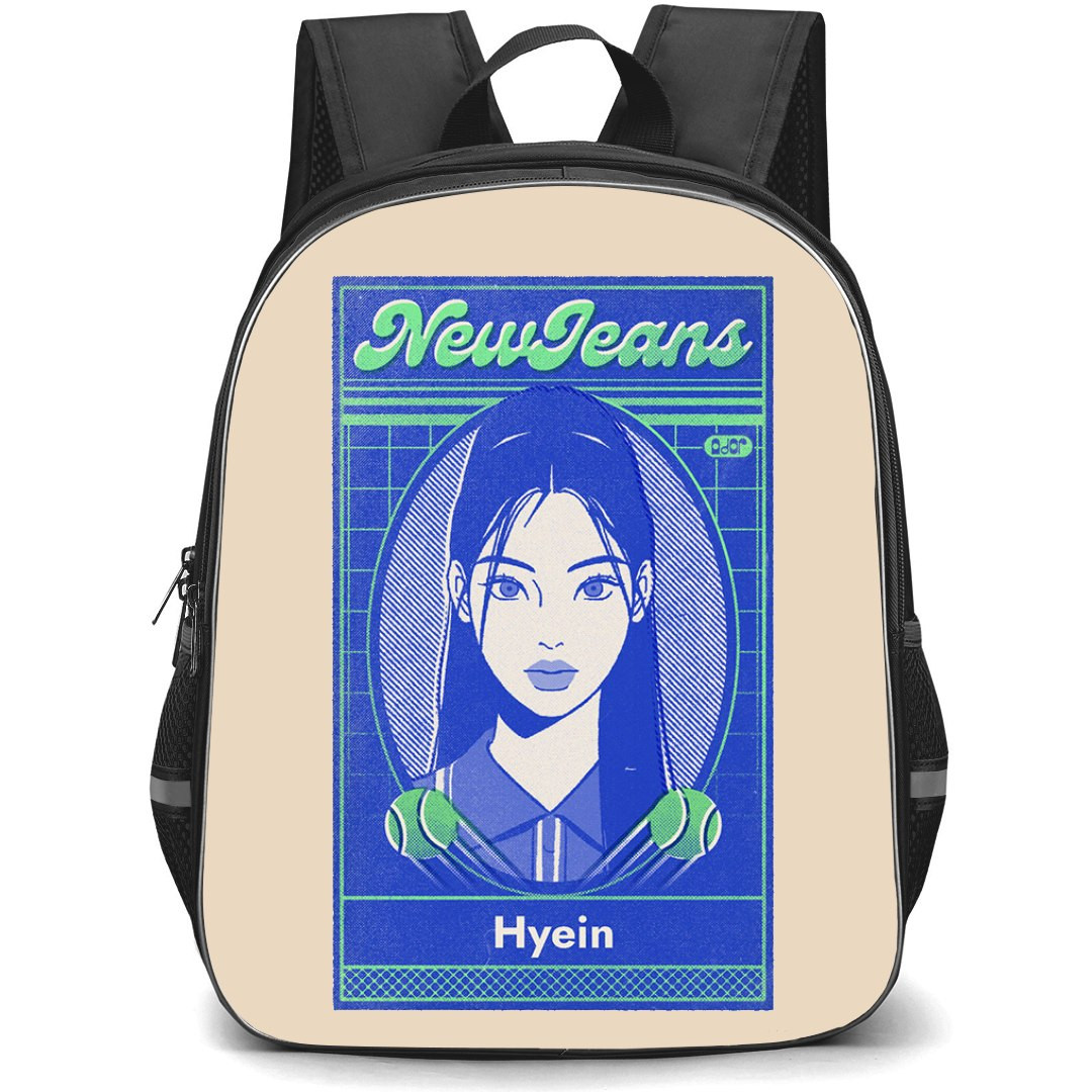 New Jeans Hyein Backpack StudentPack - Hyein ID Cart Blue Art Poster