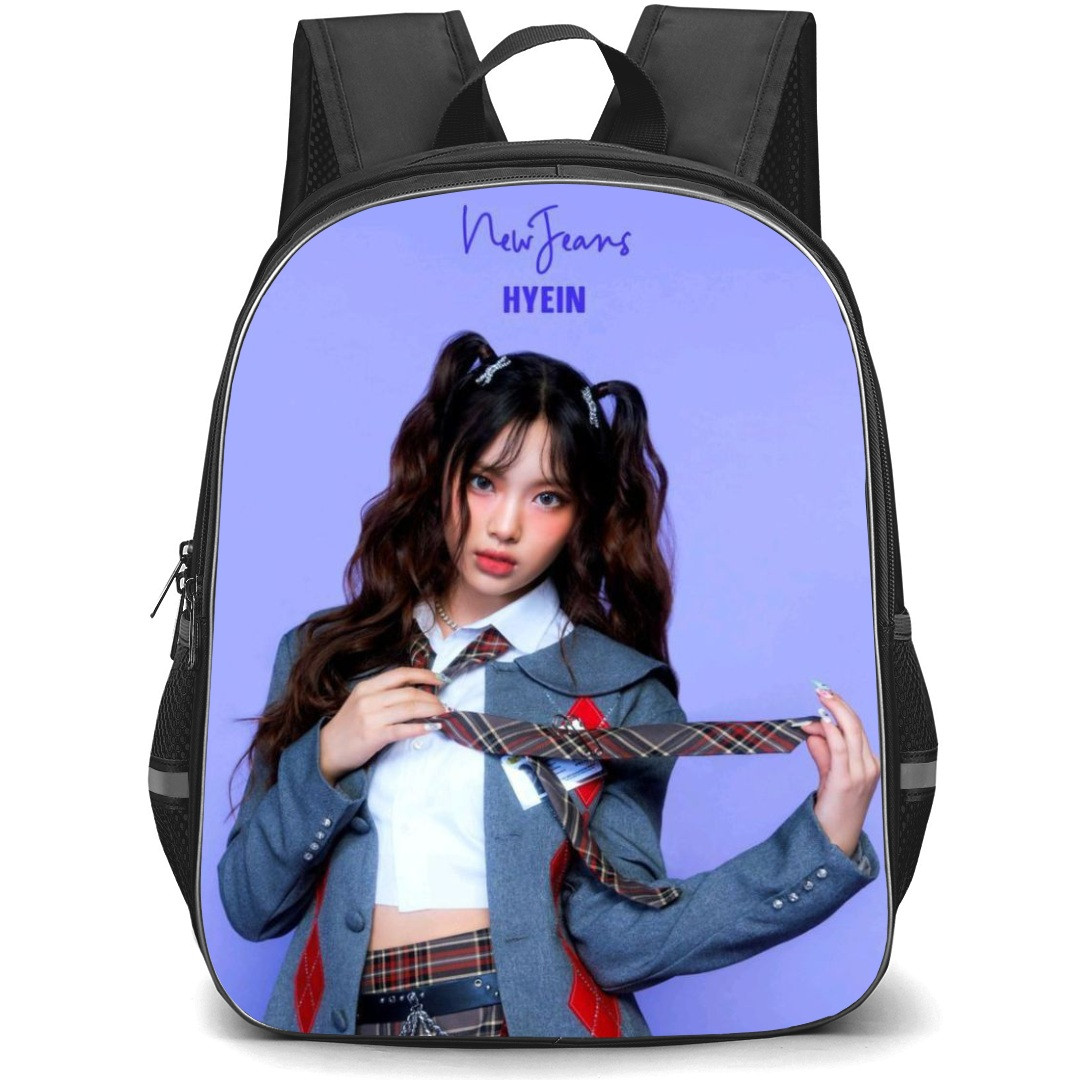 New Jeans Hyein Backpack StudentPack - Hyein Portrait On Purple Background