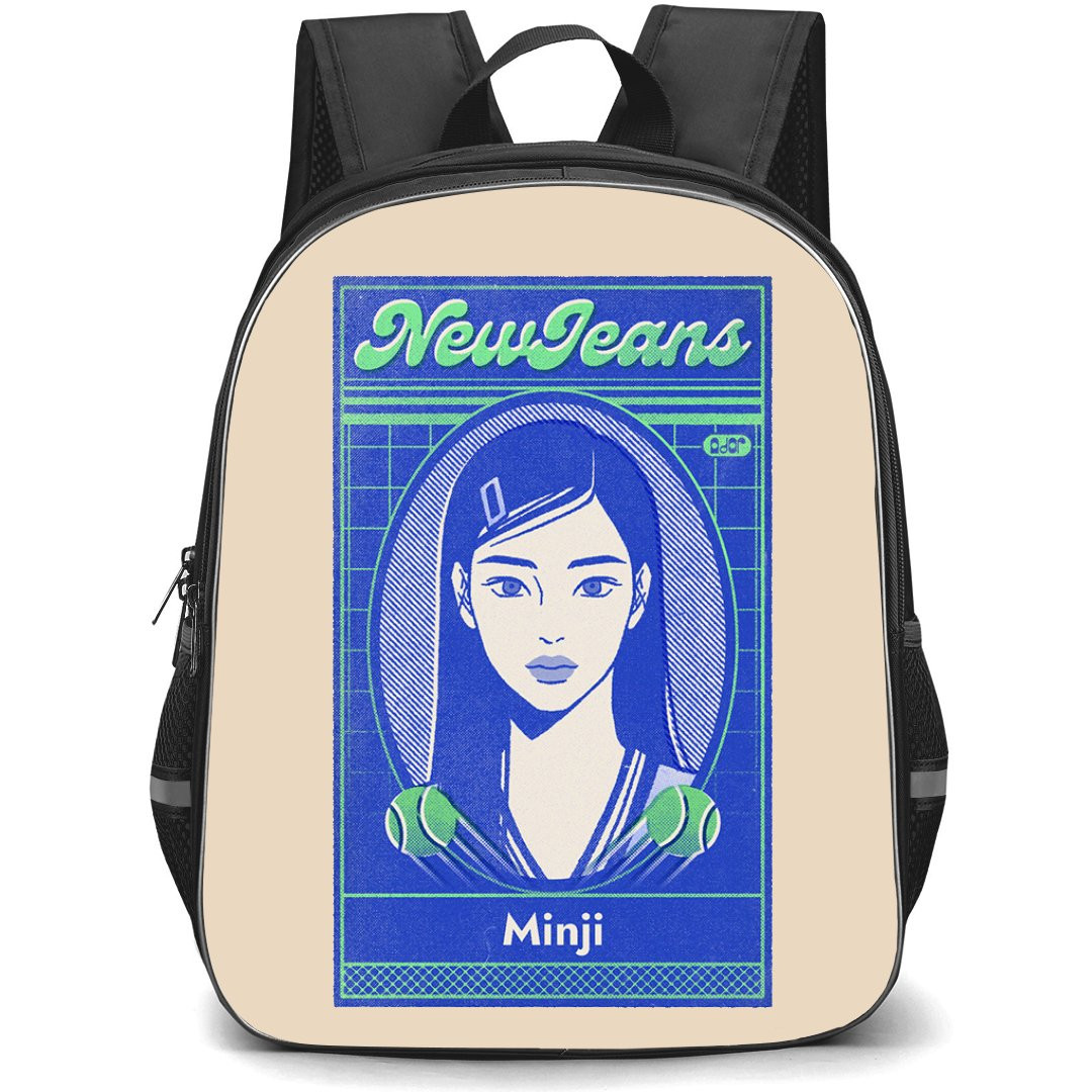 New Jeans Minji Backpack StudentPack - Minji ID Blue Art Poster