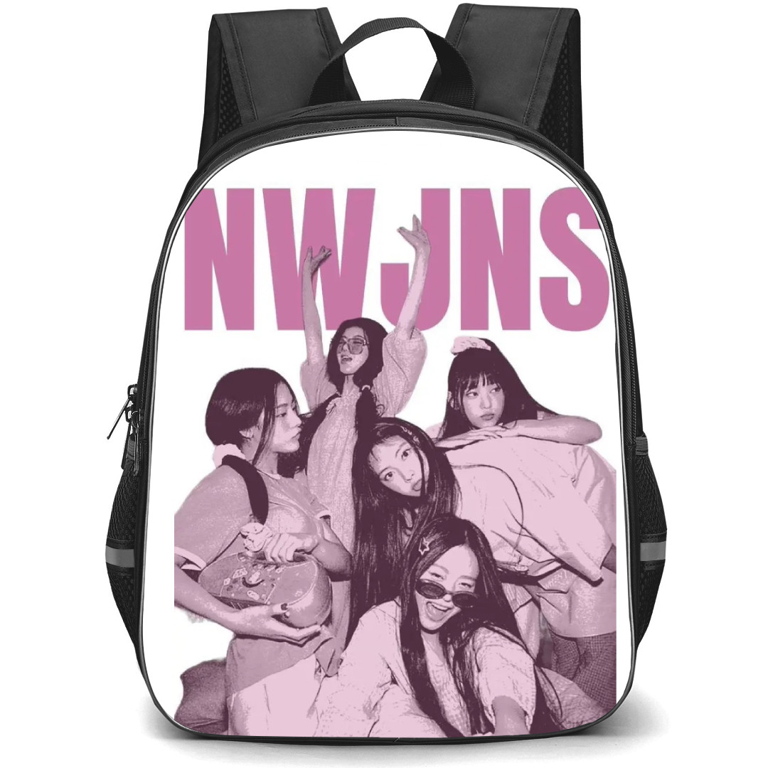 New Jeans Backpack StudentPack - NWJNS Pink White Background