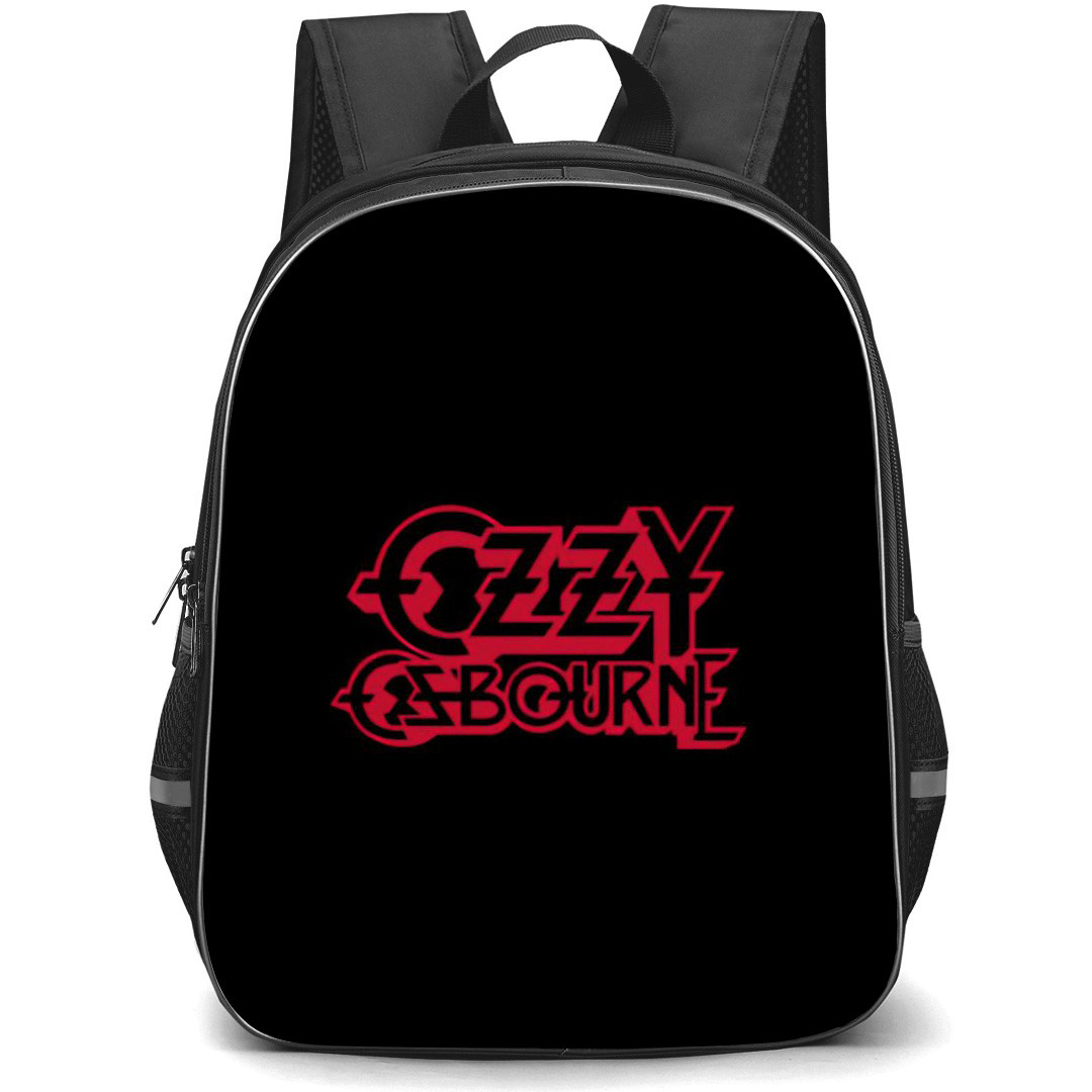 Pop Star Ozzy Osbourne Backpack StudentPack - Red Logo On Black Background