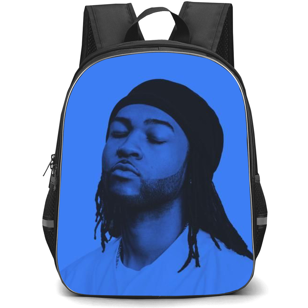 PARTYNEXTDOOR Backpack StudentPack - PartyNextDoor Eyes Closed Pose Blue Background