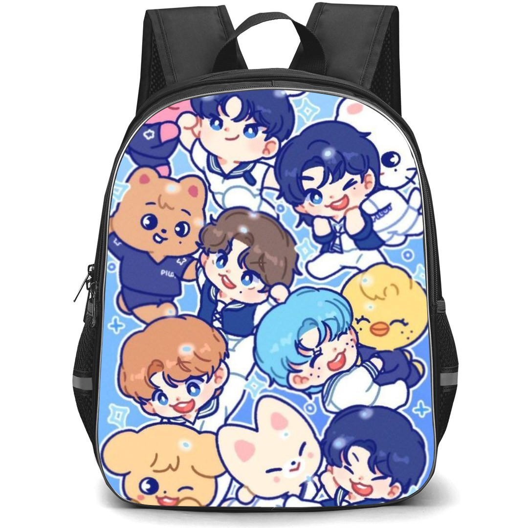 Stray Kids Backpack StudentPack - Stray Kids Cartoon Fan Art Poster