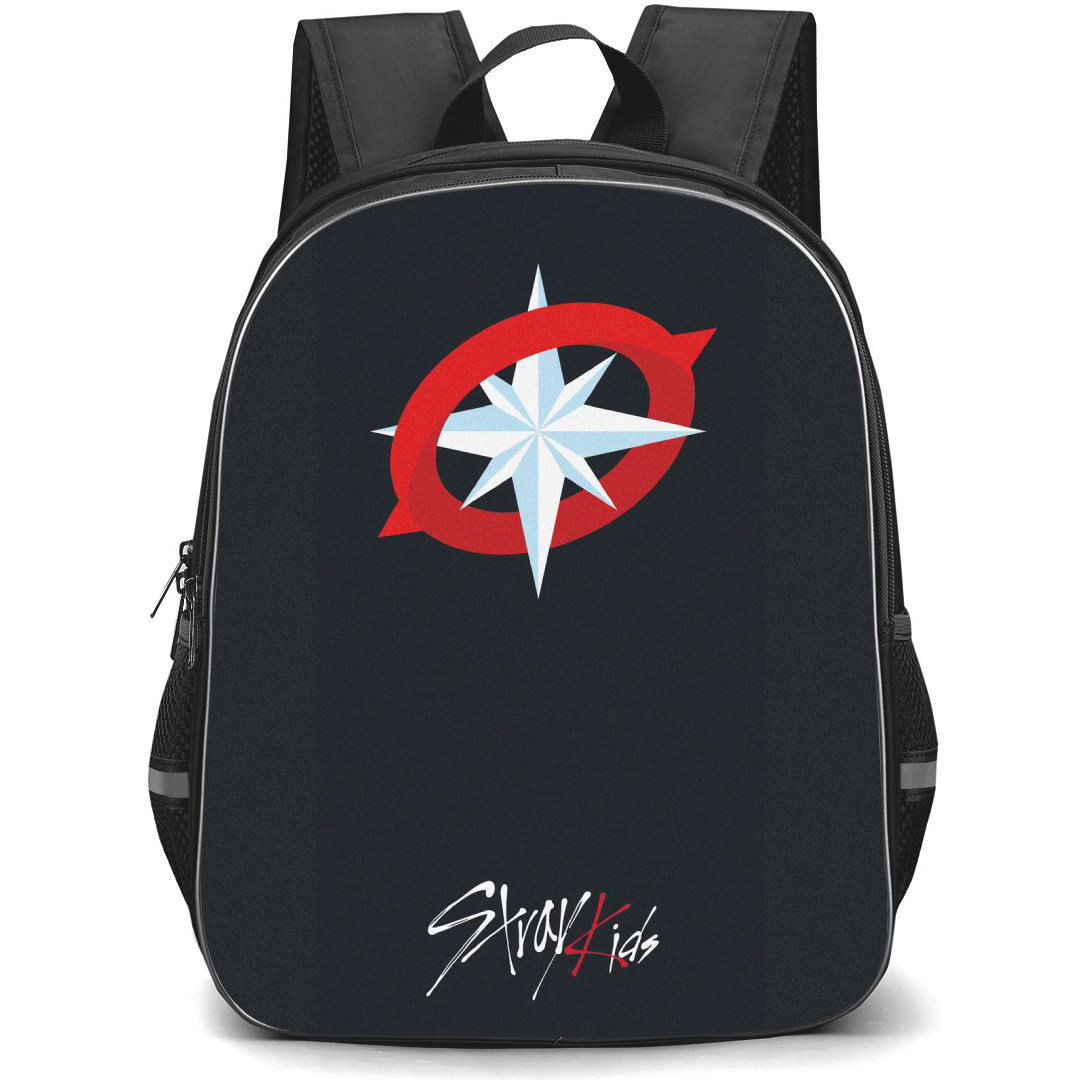 Stray Kids Backpack StudentPack - Stray Kids Compass Logo On Dark Background
