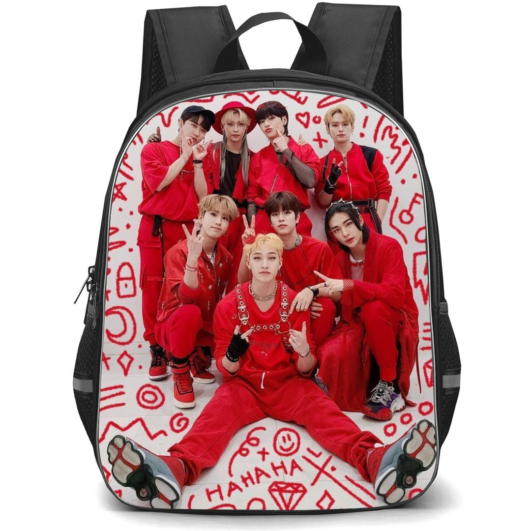Stray Kids Backpack StudentPack - Stray Kids Wear Red Outfit Poster