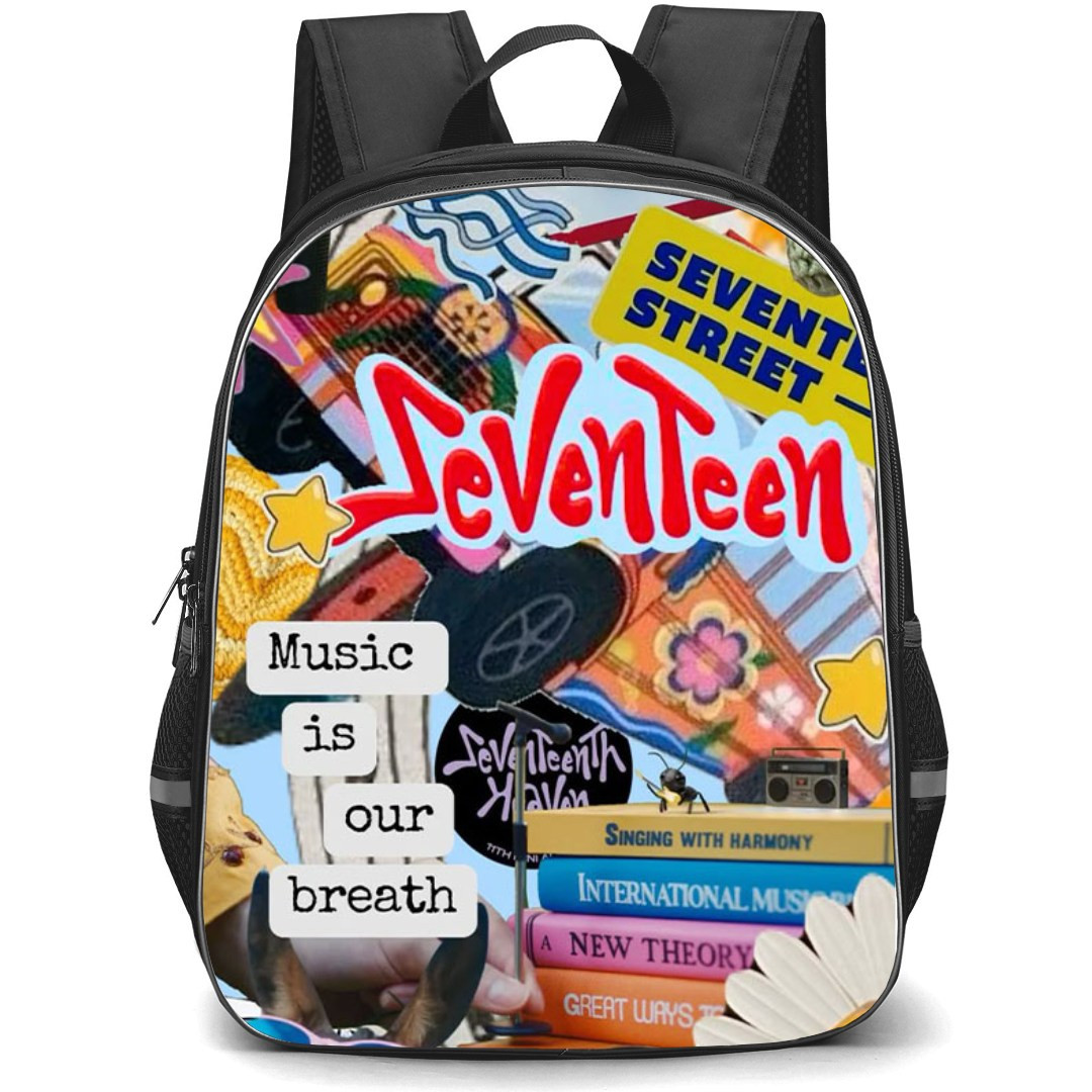 Seventeen Backpack StudentPack - Seventeen Music Is Our Breath Collage Poster