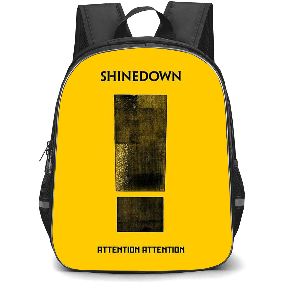 Shinedown Backpack School Bag StudentPack - Shinedown Attention Attention Yellow Cover Poster
