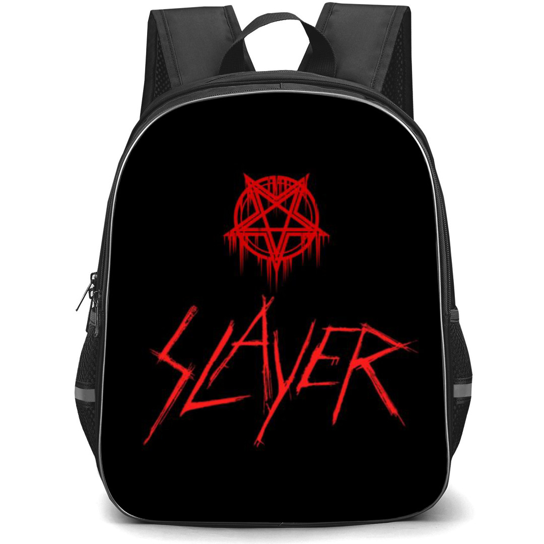Slayer Backpack School Bag StudentPack - Band Wordmark Logo In Black Background