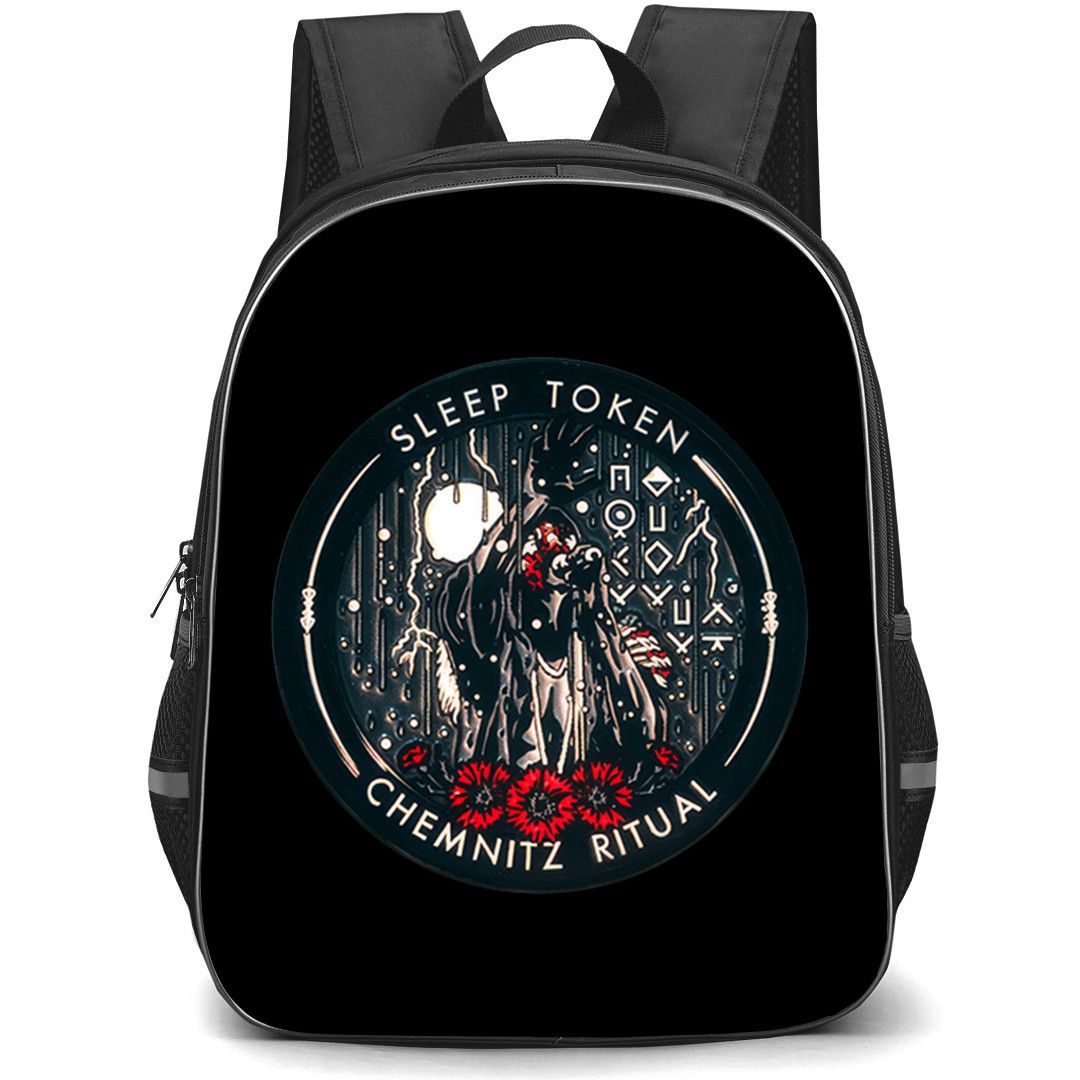 Sleep Token Backpack School Bag StudentPack - Sleep Token Chemnitz Ritual Coin Art