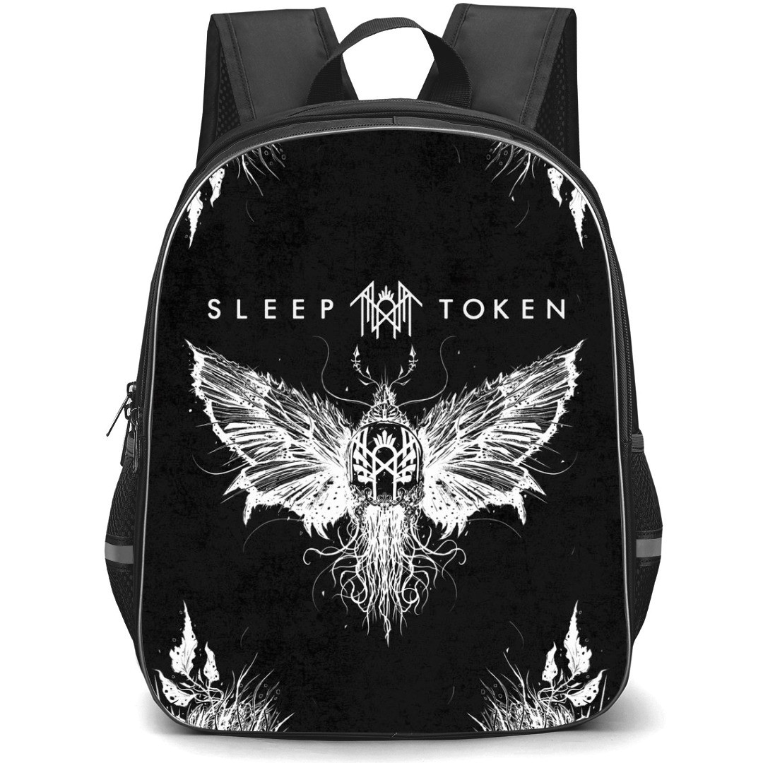 Sleep Token Backpack StudentPack - Sleep Token Logo Moth Black and White