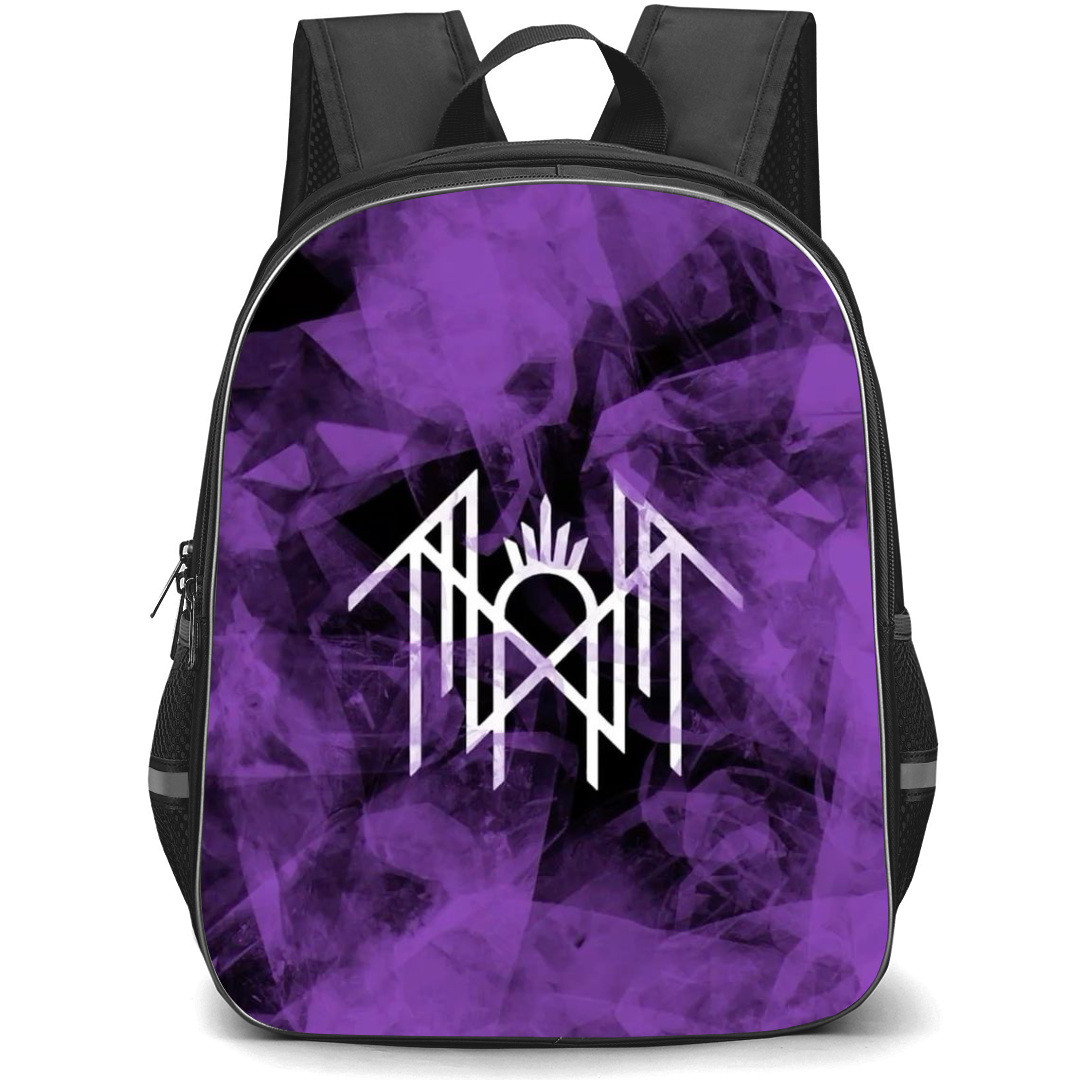 Sleep Token Backpack StudentPack - Sleep Token Logo Purple Smoke Background