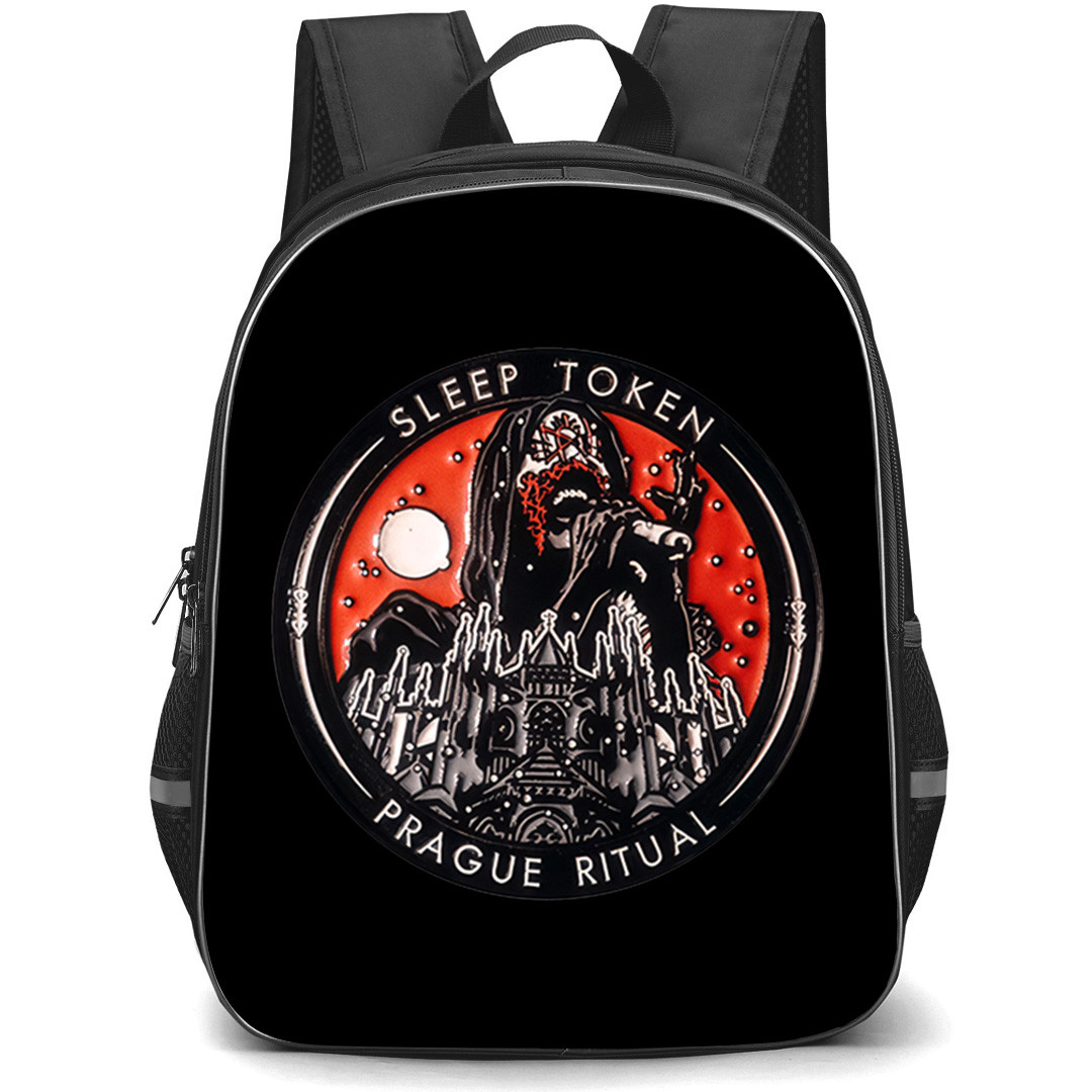 Sleep Token Backpack School Bag StudentPack - Sleep Token Prague Ritual Coin Art