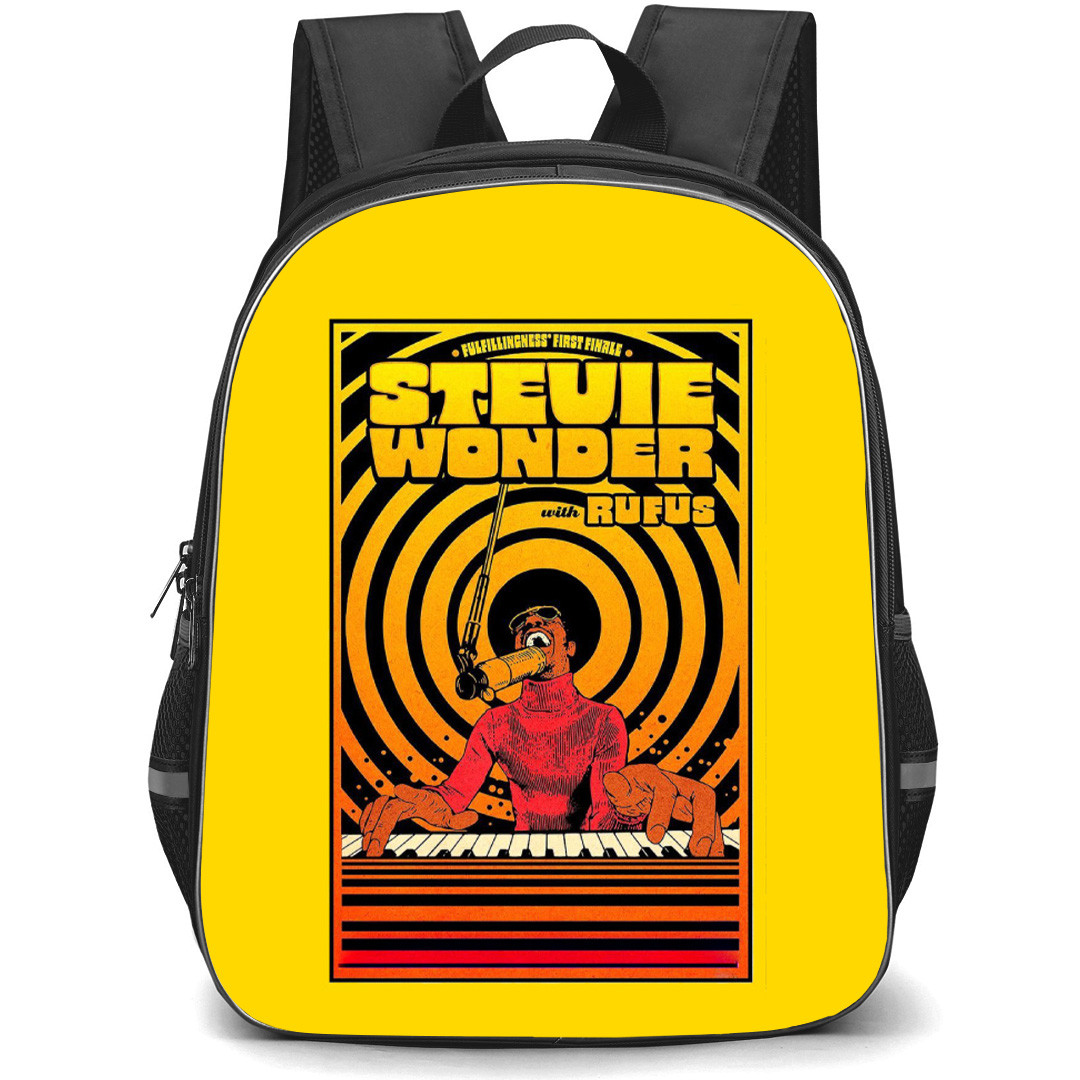 Stevie Wonder Backpack School Bag StudentPack - Piano Singing Comic Art