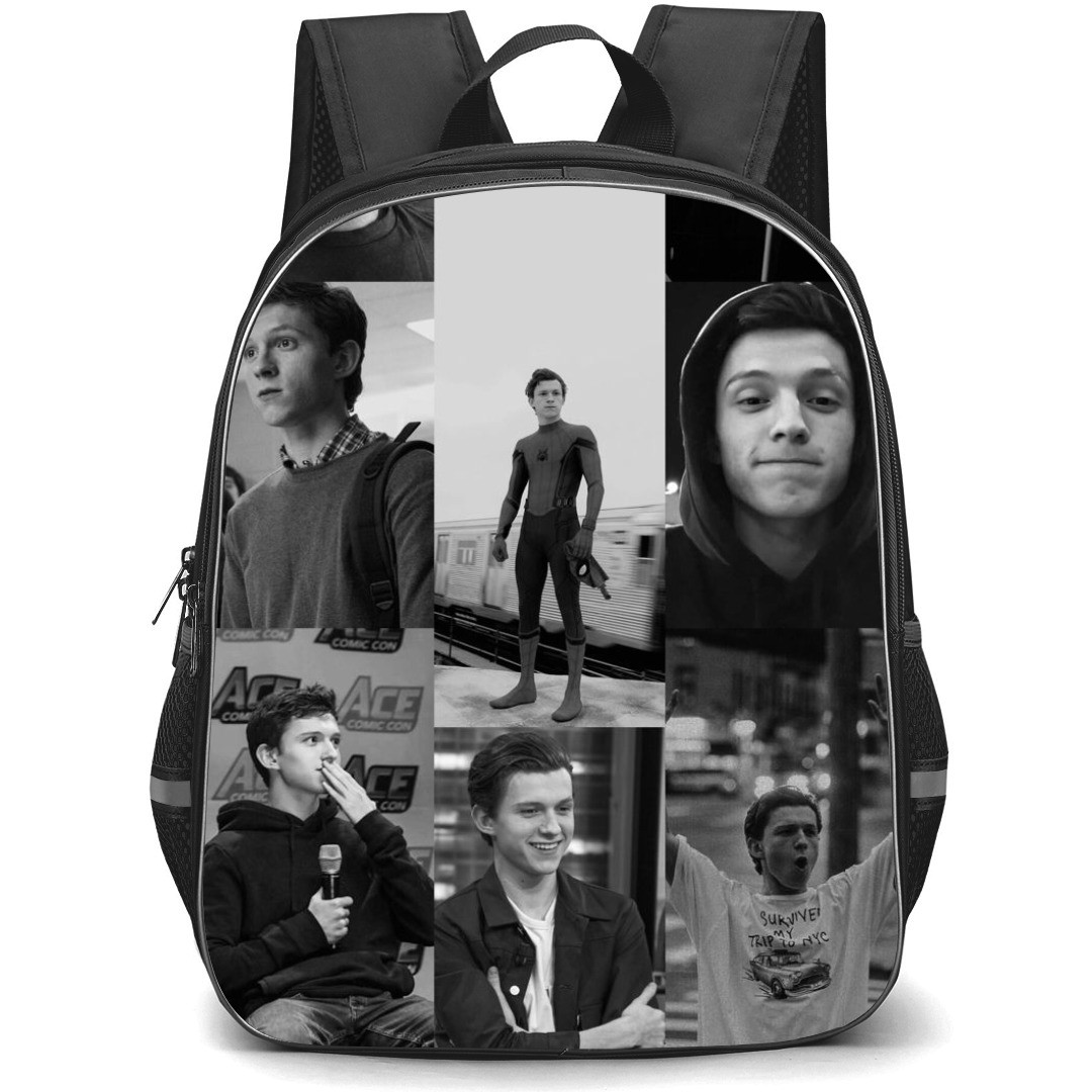 Pop Star Tom Holland Backpack StudentPack - Tom Holland Grayscale Collage