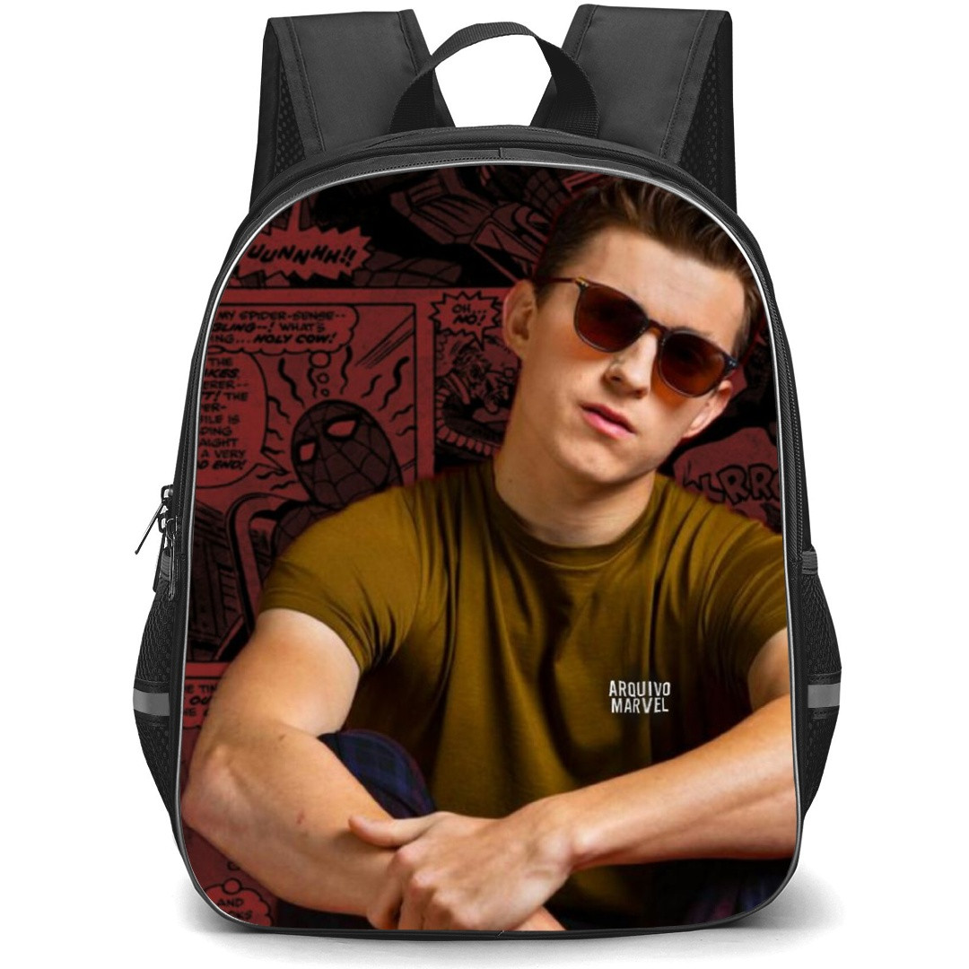 Pop Star Tom Holland Backpack StudentPack - Tom Holland Pose Comic Background