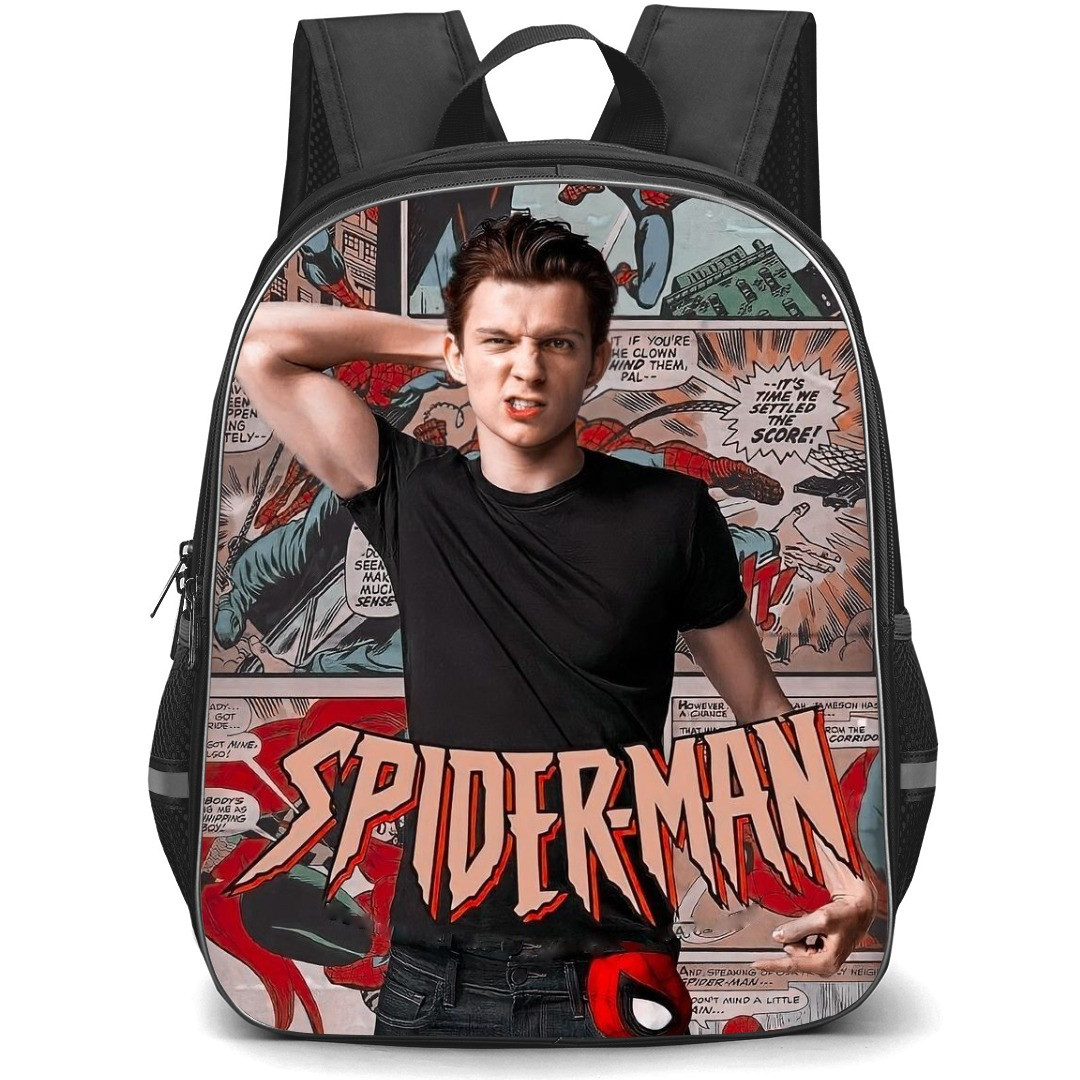 Pop Star Tom Holland Backpack StudentPack - Tom Holland Spiderman Comic Background