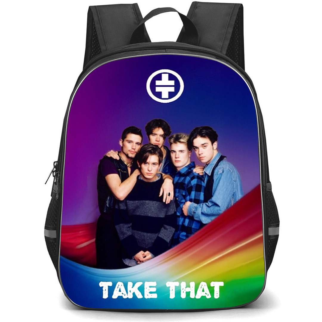 Take That Backpack School Bag StudentPack - Take That Band Member On Purple Background