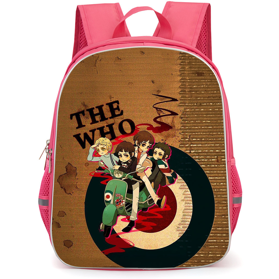 The Who Backpack School Bag StudentPack - The Who Band Member On Lambretta Scooter Cartoon Art Poster