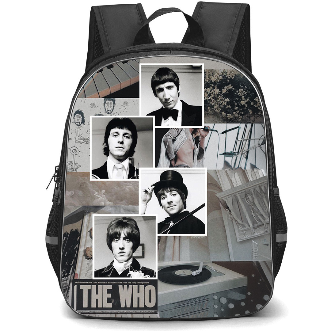 The Who Keith Moon Backpack School Bag StudentPack - Keith Moon Remembering Grayscale Collage Poster
