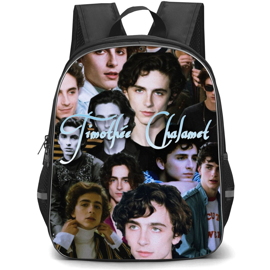 Pop Star Timothee Chalamet Backpack StudentPack - Timothee Chalamet Expressions Collage