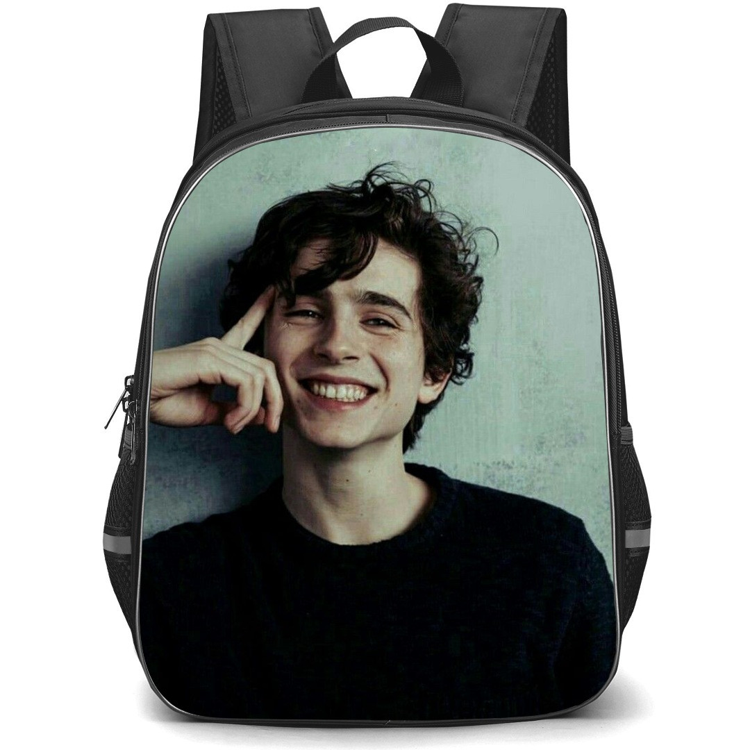 Pop Star Timothee Chalamet Backpack StudentPack - Timothee Chalamet Portrait Smiling