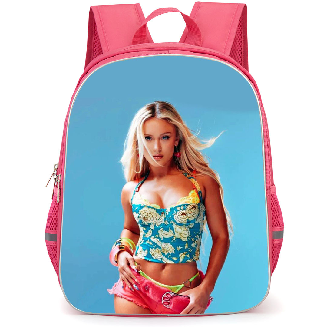 Zara Larsson Backpack School Bag StudentPack - Zara Larsson Standing On Sky Blue Background