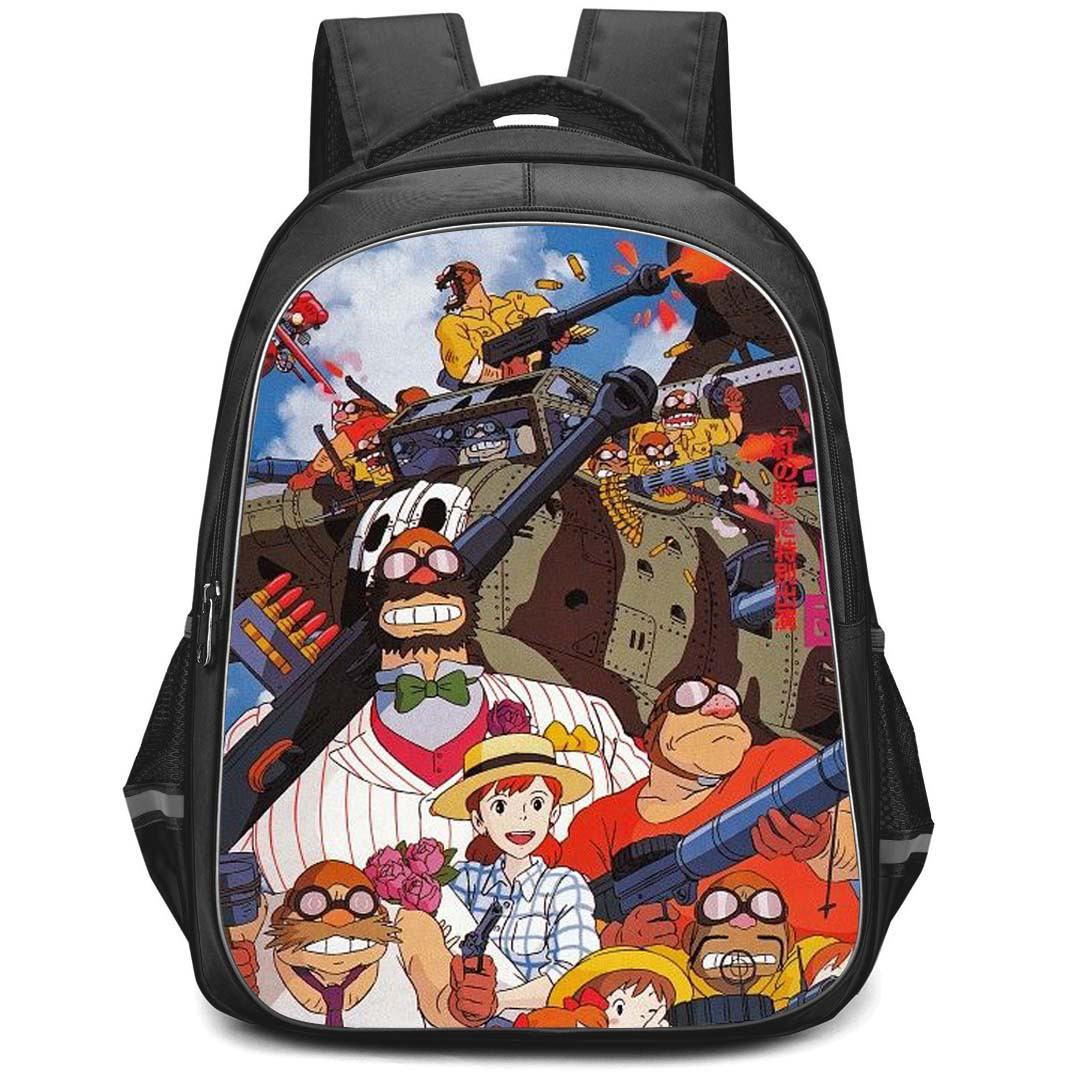 Porco Rosso Backpack StudentPack - Porco Rosso Air Pirates Attack Poster