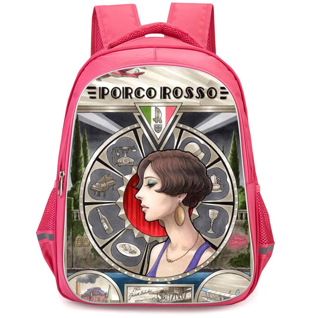 Porco Rosso Backpack StudentPack - Porco Rosso Poster Art By Takumi