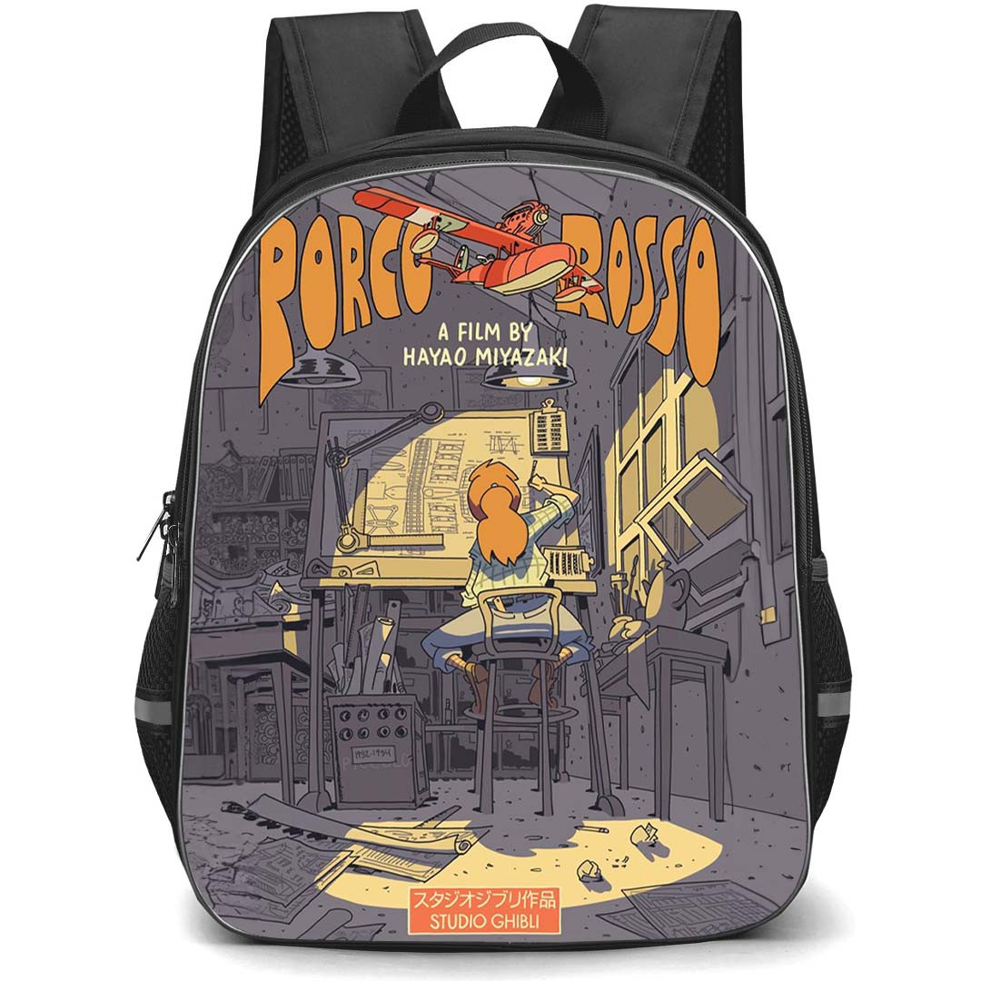 Porco Rosso Backpack StudentPack - Porco Rosso Cartoon Art Poster