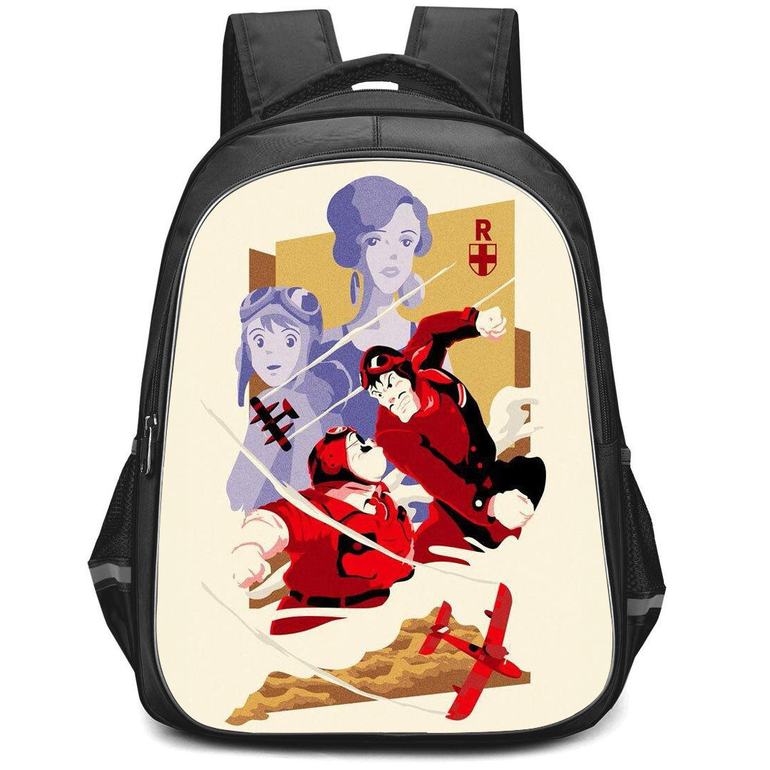 Porco Rosso Backpack StudentPack - Porco Rosso Illustration Art Poster