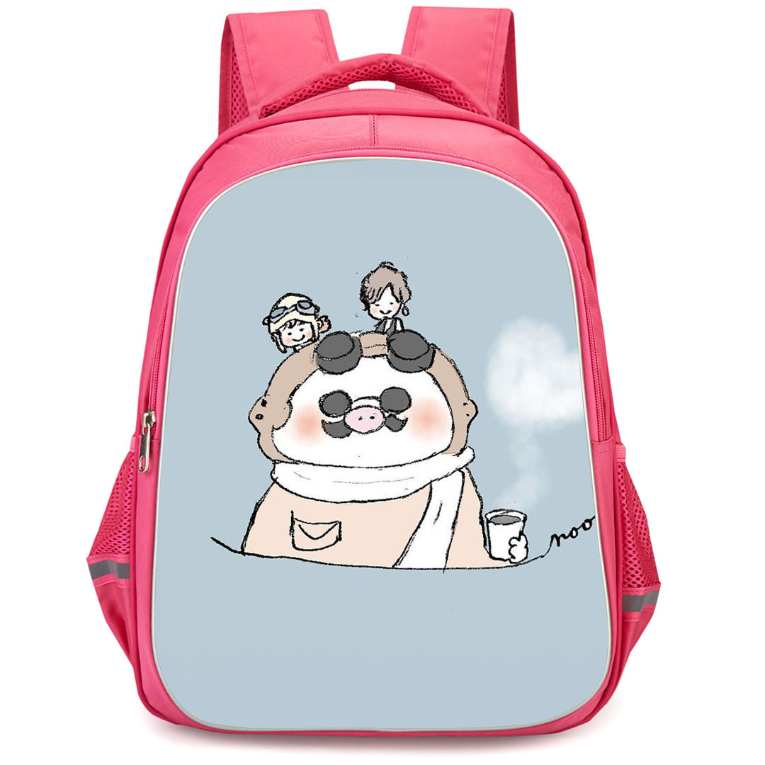 Porco Rosso Marco Pagot Backpack StudentPack - Marco Pagot Holding Coffee Mug Drawing On Gray Background