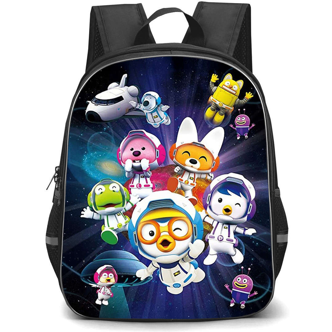 Pororo The Little Penguin Backpack School Bag StudentPack - Pororo The Little Penguin Characters On Space Background