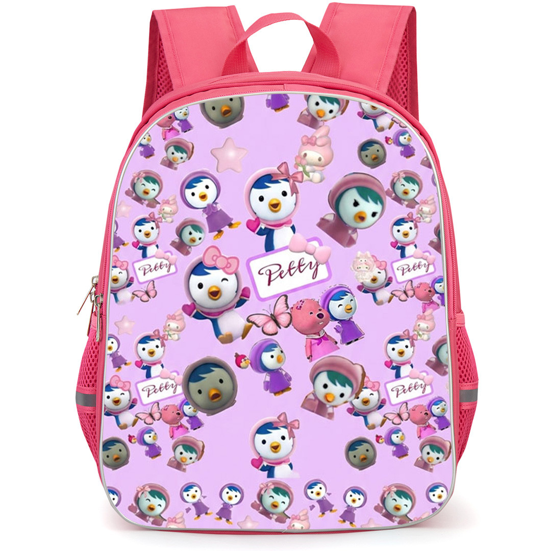 Pororo The Little Penguin Petty Backpack School Bag StudentPack - Pororo The Little Penguin Petty Pink Collage Poster