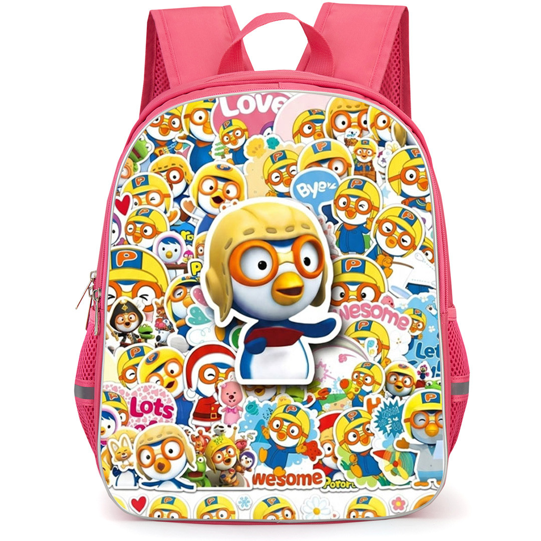 Pororo The Little Penguin Backpack School Bag StudentPack - Pororo The Little Penguin Sticker Mania Collage Poster