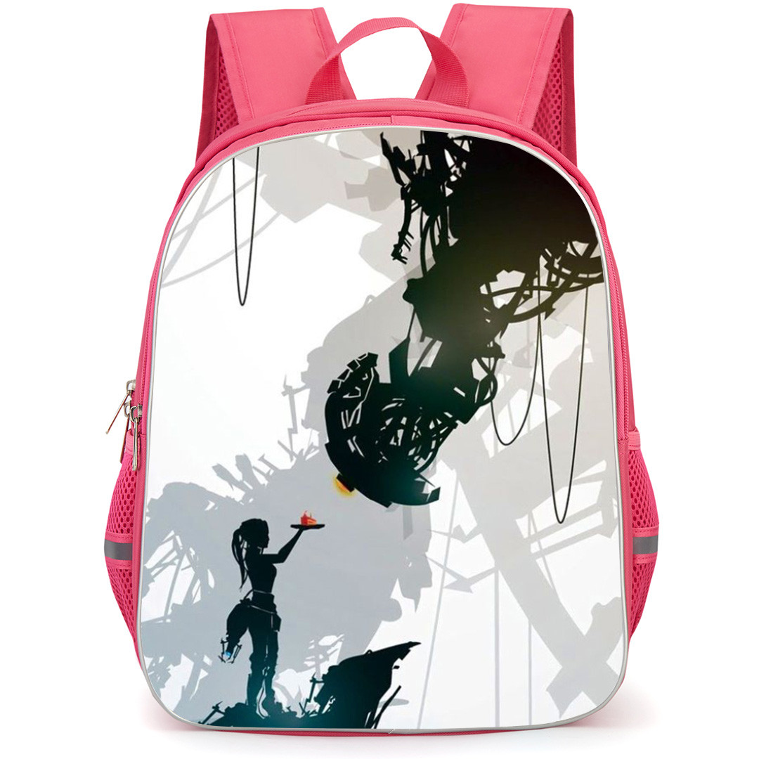 Portal Chell Backpack School Bag StudentPack - Chell Silhouette Art Poster