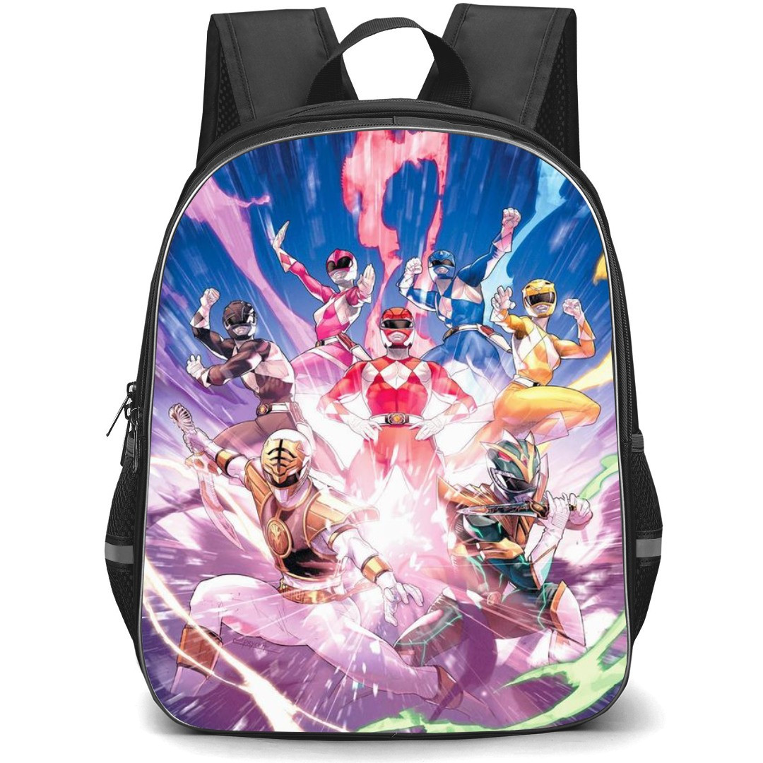 Mighty Morphin Power Rangers Backpack StudentPack - Power Rangers Characters Fighting Pose Illustration