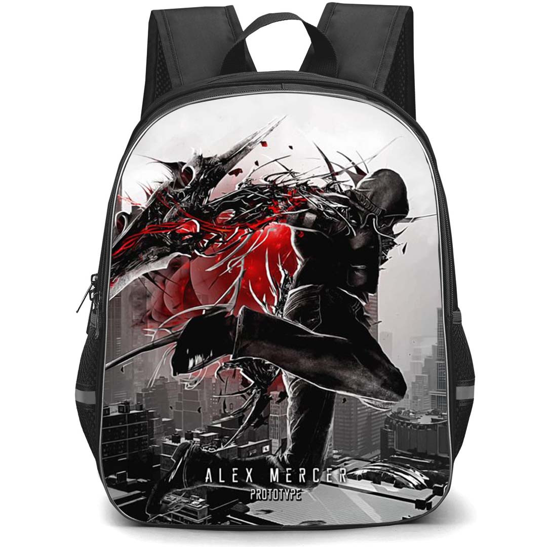 Prototype Alex Mercer Backpack School Bag StudentPack - Alex Mercer Rooftop Mutation Poster
