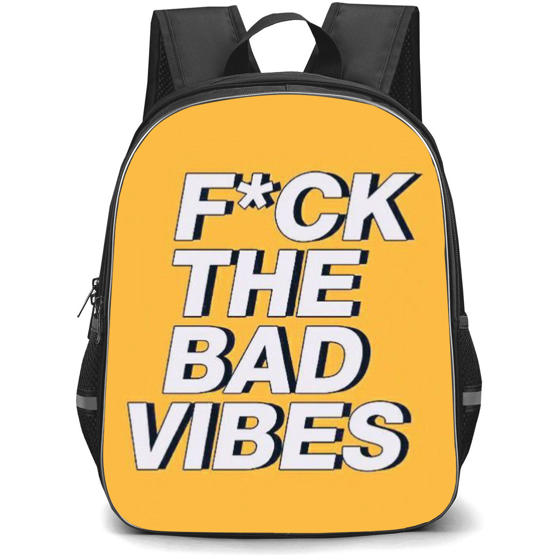 Quotes Backpack StudentPack - Quotes The Bad Vibes On Yellow Background