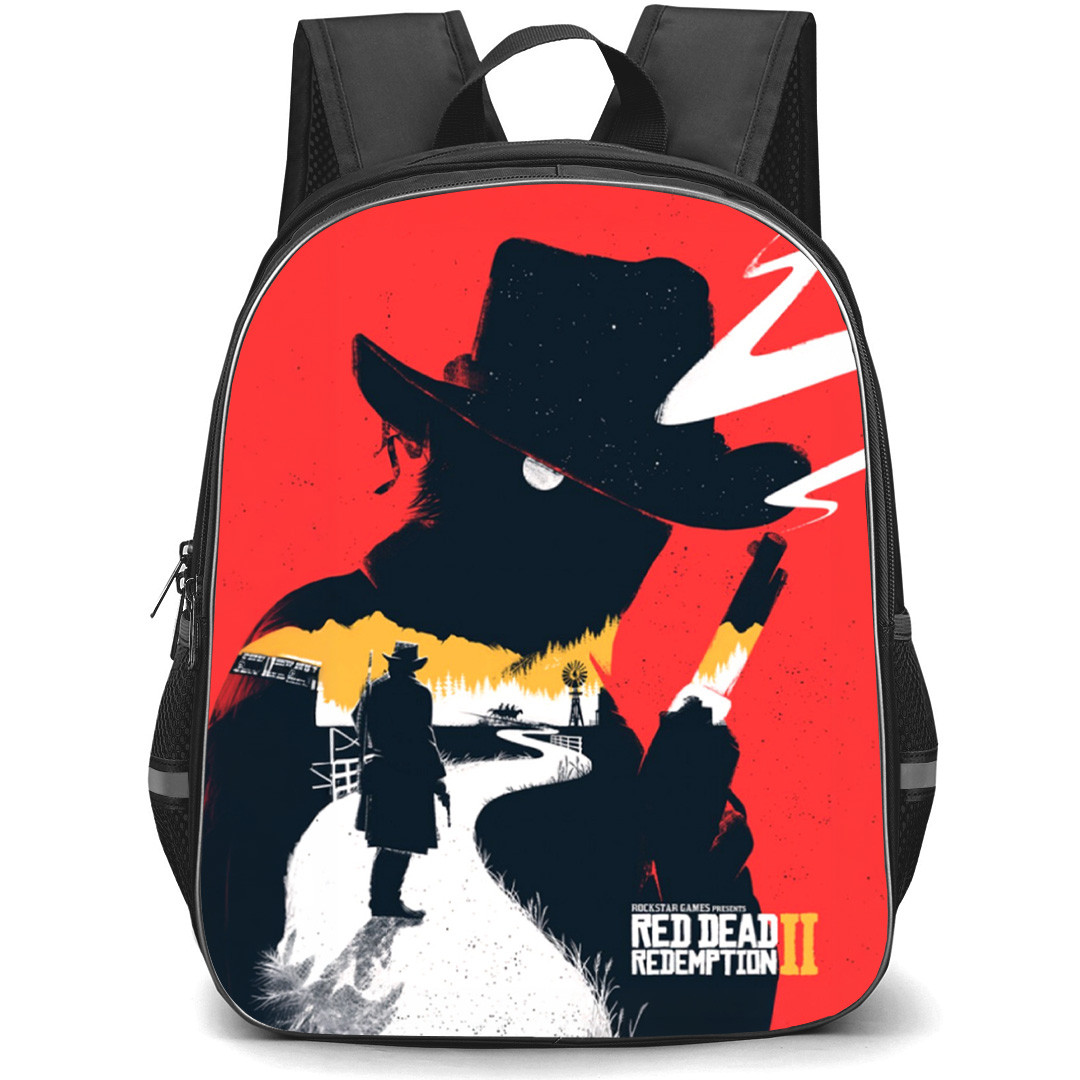 Red Dead Redemption Backpack School Bag StudentPack - Red Dead Redemption Silhouette Game Poster
