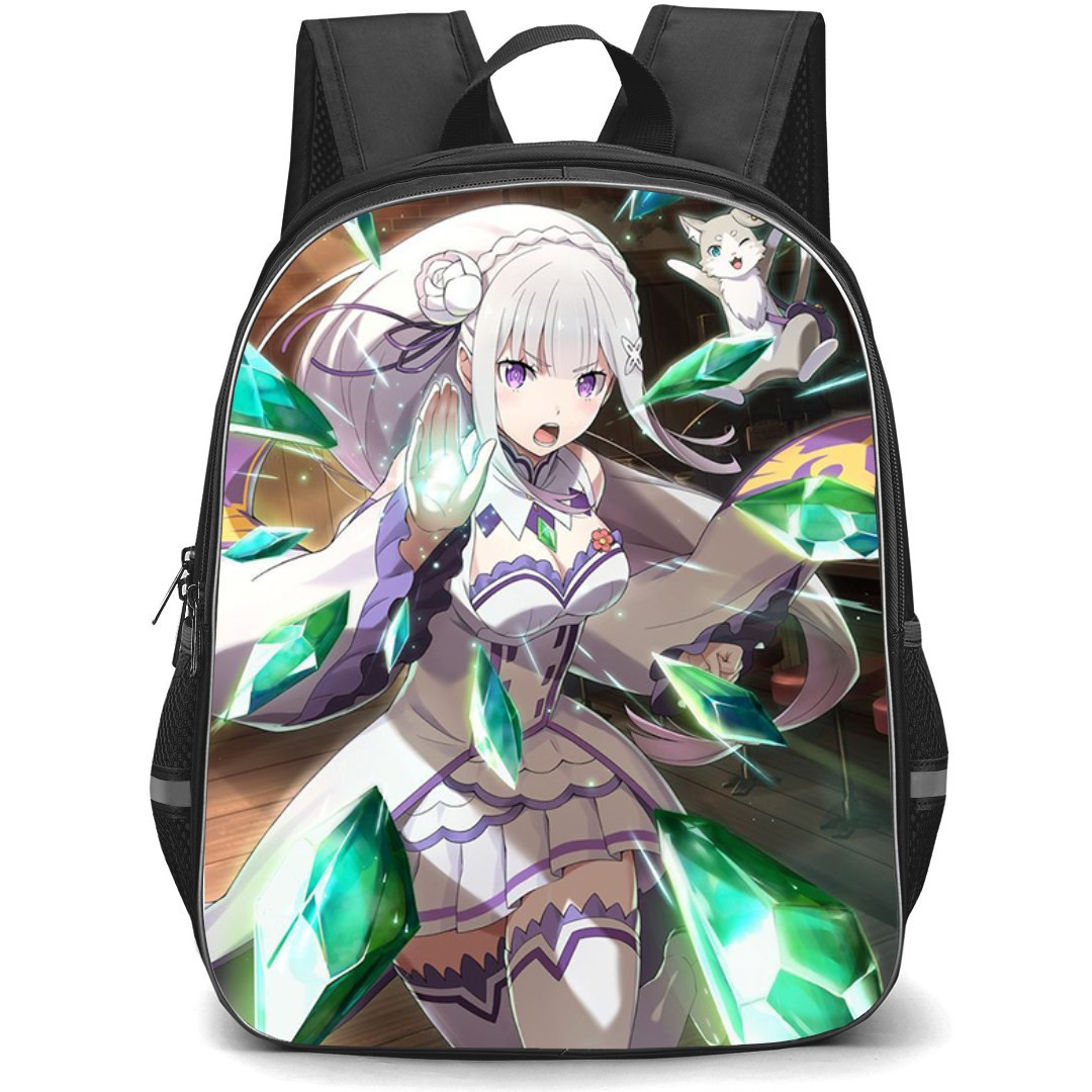 Re Zero - Starting Life in Another World Emilia Backpack StudentPack - Emilia Standing In a Magical Background